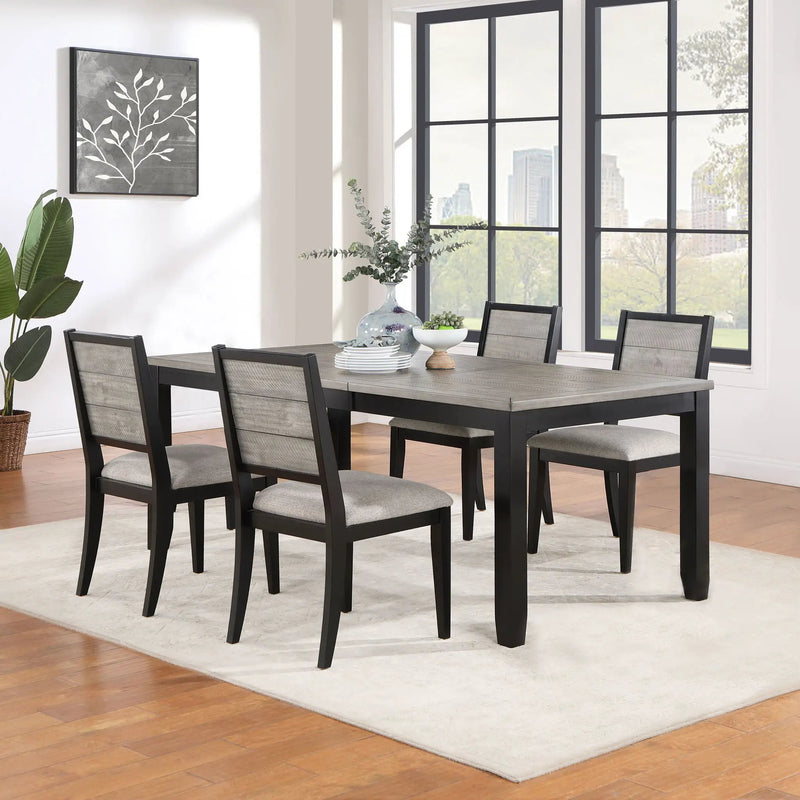 Elodie 5-piece Rectangular Extension Leaf Dining Set Black by Unique Piece Furniture