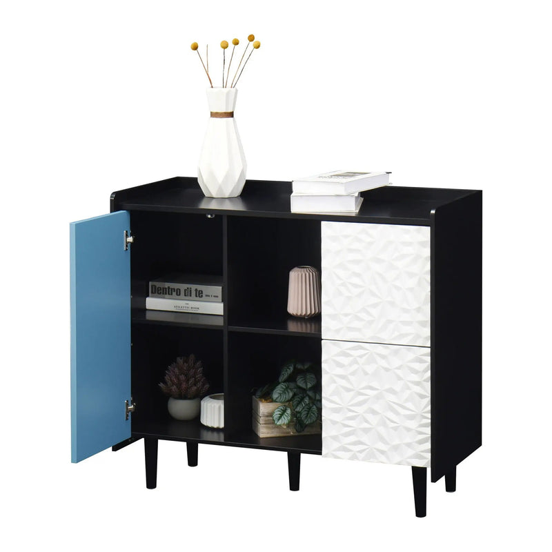 Modern Sideboard Buffet Cabinet With Doors And Unique Panel Styling by HouseOfZazla