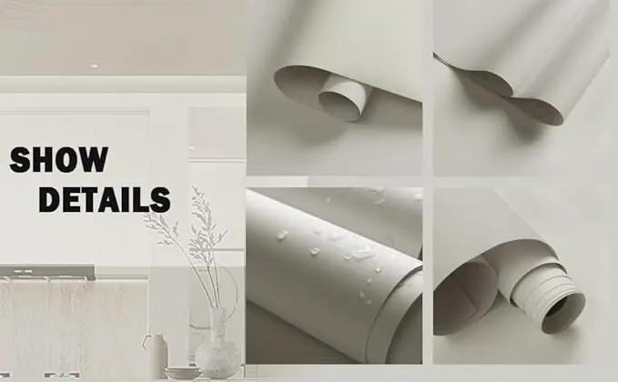Dimoon 394''x15.7'' Cream Skin Peel and Stick Wallpaper Contact Paper Modern Self Adhesive Wall Paper Removable Renter Friendly Textured Solid Color Cabinet Vinyl Roll (394''x15.7'',Cream Skin) by GreenHaven Gardens