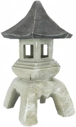 Design Toscano Asian Decor Pagoda Lantern Indoor/Outdoor Statue, Set of 2 Large, Cast Stone Resin, Two Tone Stone Finish by GreenHaven Gardens