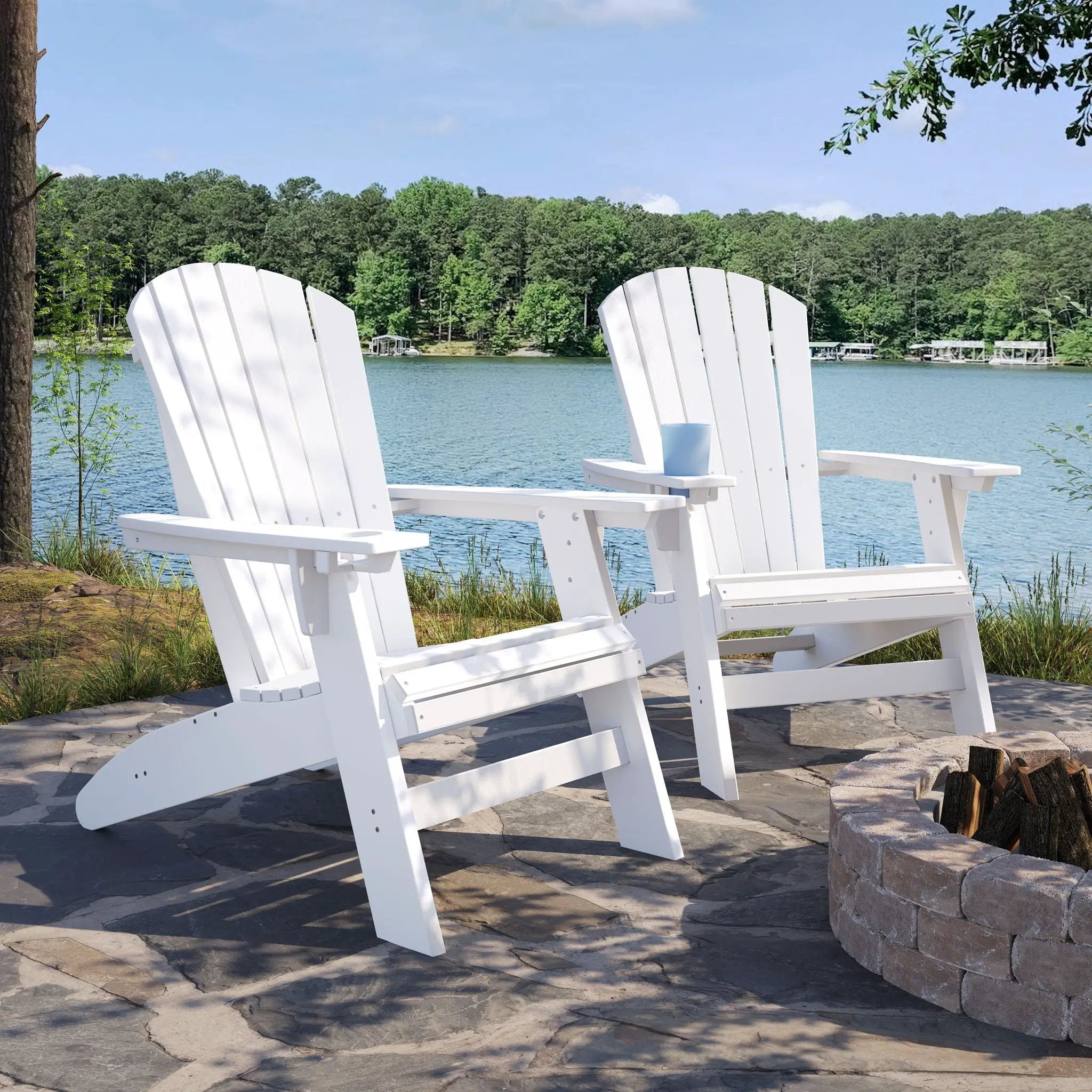 Adirondack Chair Sturdy HDPE Poly Lumber For Poolside, Patio, And Garden Relaxation by Unique Piece Furniture