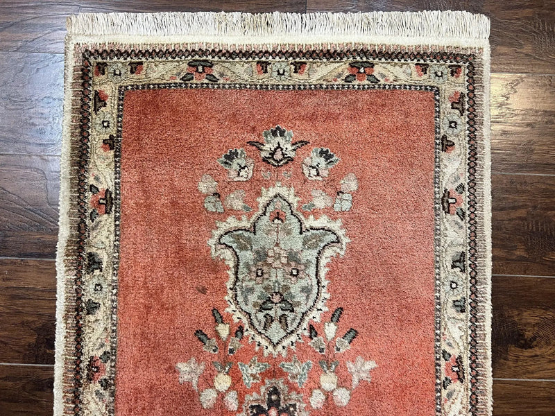 Persian Tabriz Runner Rug 3 x 12, Open Field, Terracotta by Jewel Rugs