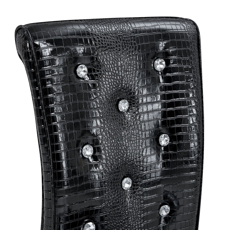 Alligator Skin Upholstered Dining Chairs