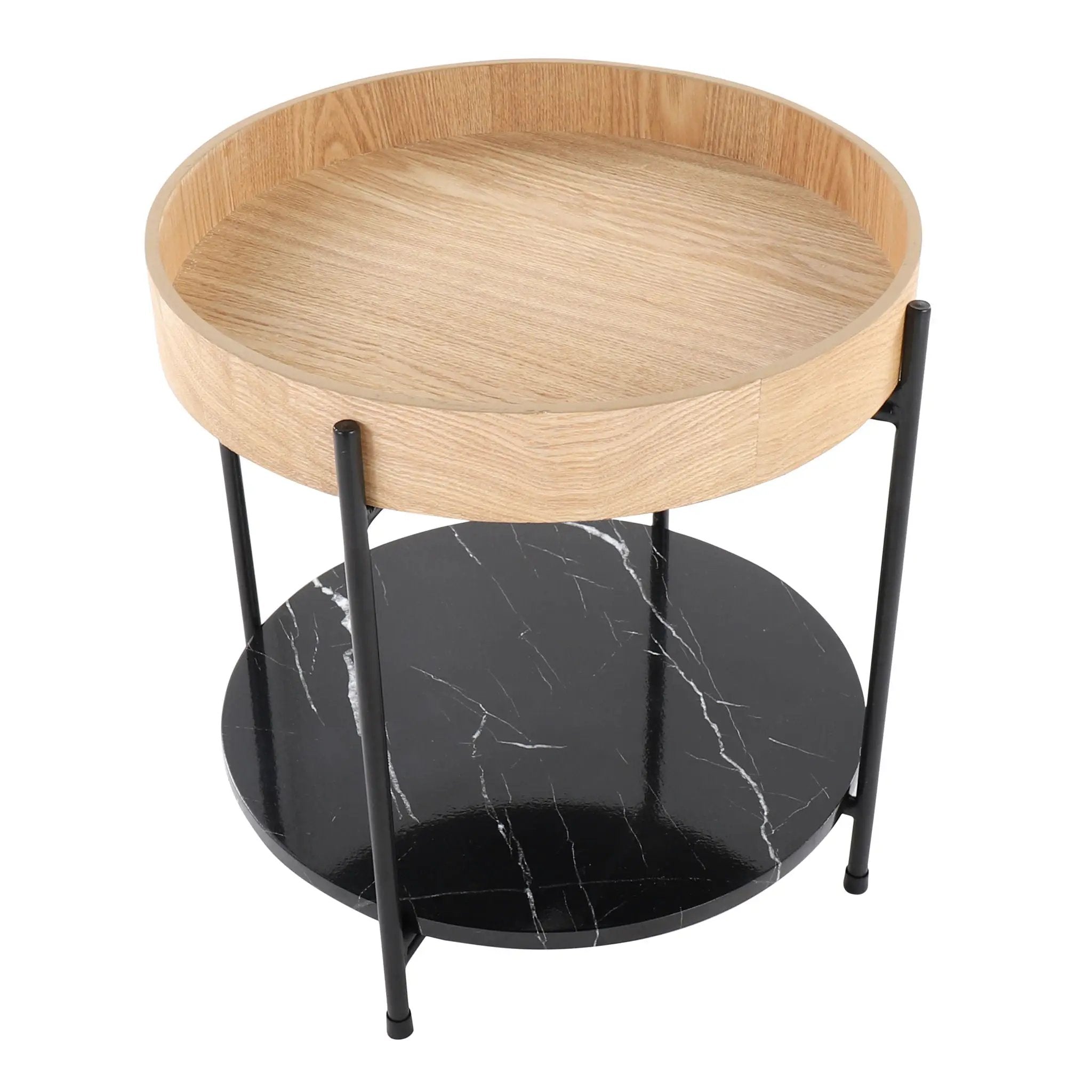 Daniella - Contemporary End Table - Black / Natural by Unique Piece Furniture