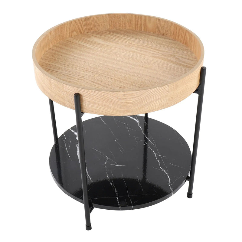 Daniella - Contemporary End Table - Black / Natural by Unique Piece Furniture