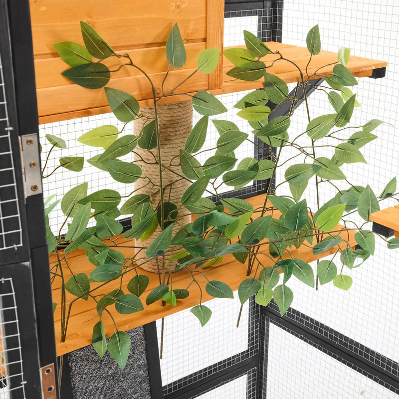 Outdoor Cat House, Diy Cat Enclosure Catio With Double Enter Doors by HouseOfZazla
