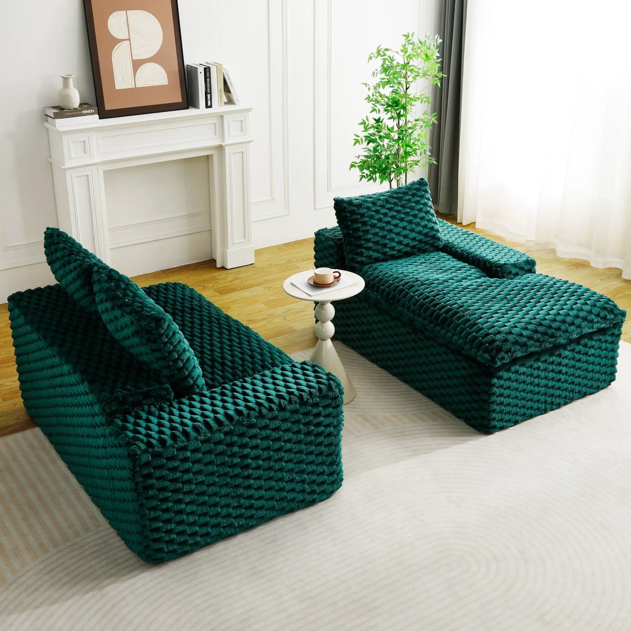 Modular Sofa, Convertible Twin Seat With Chaise Lounge by Unique Piece Furniture