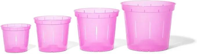 rePotme Orchid Pot - 8 inch Slotted Orchid Pots with Holes - 3 Pack (Rose Quartz) by GreenHaven Gardens