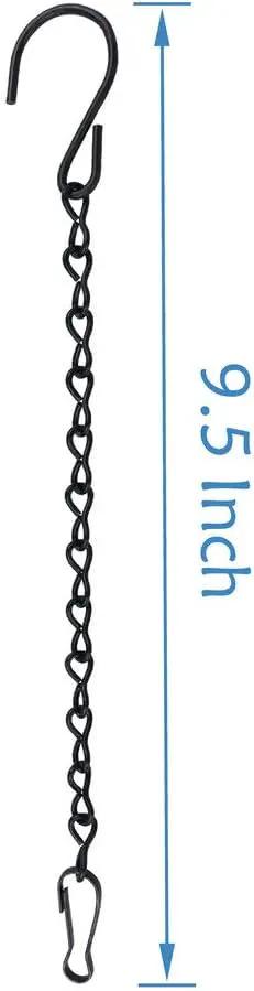 10 Pack 9.5 Inch Black Hanging Chains, Garden Plant Hangers for Hanging Bird Feeders, Billboards, Chalkboards, Basket, Planters, Lanterns, Wind Chimes and Decorative Ornaments Etc by GreenHaven Gardens