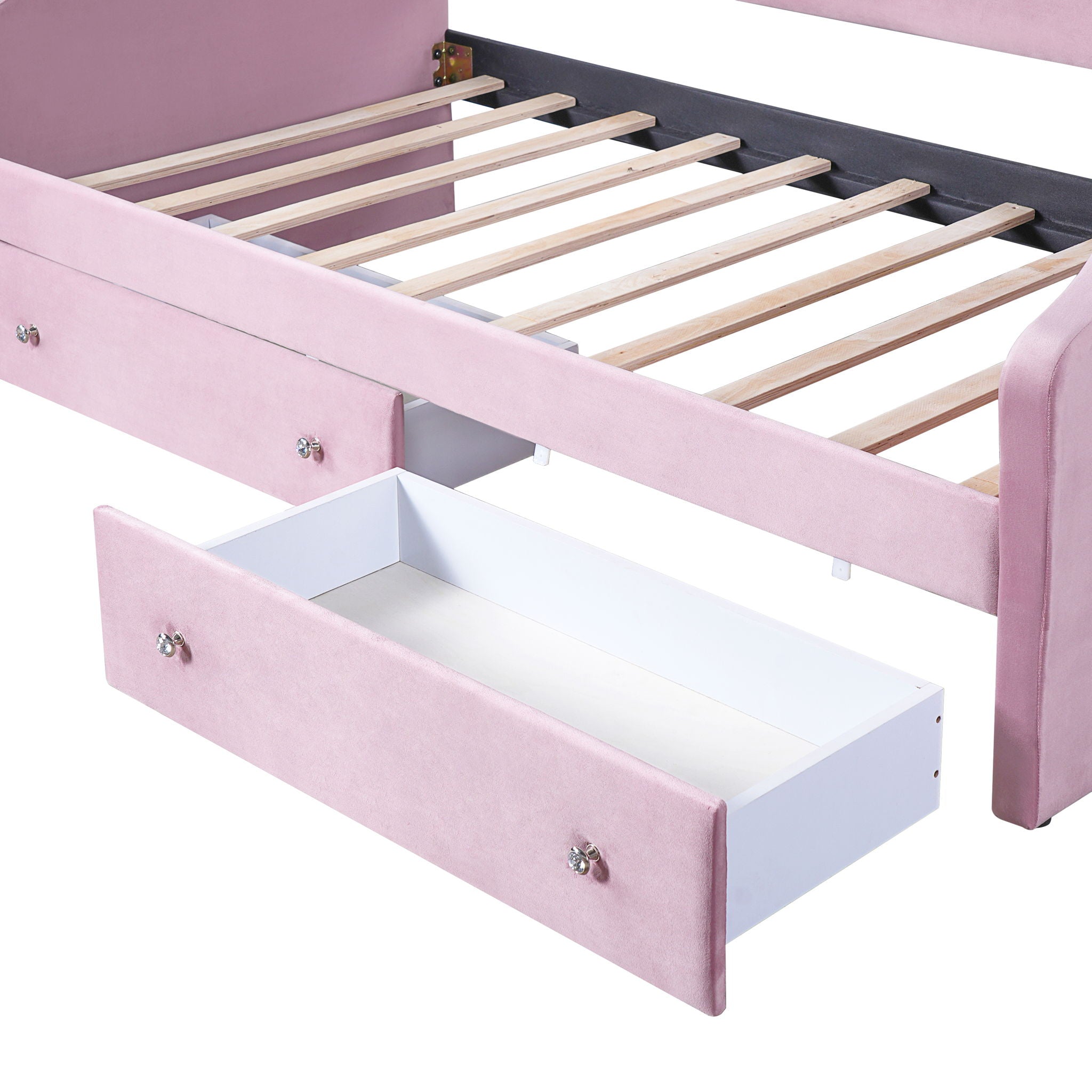 Upholstered Daybed With LED Lights And 2 Drawersme by HouseOfZazla