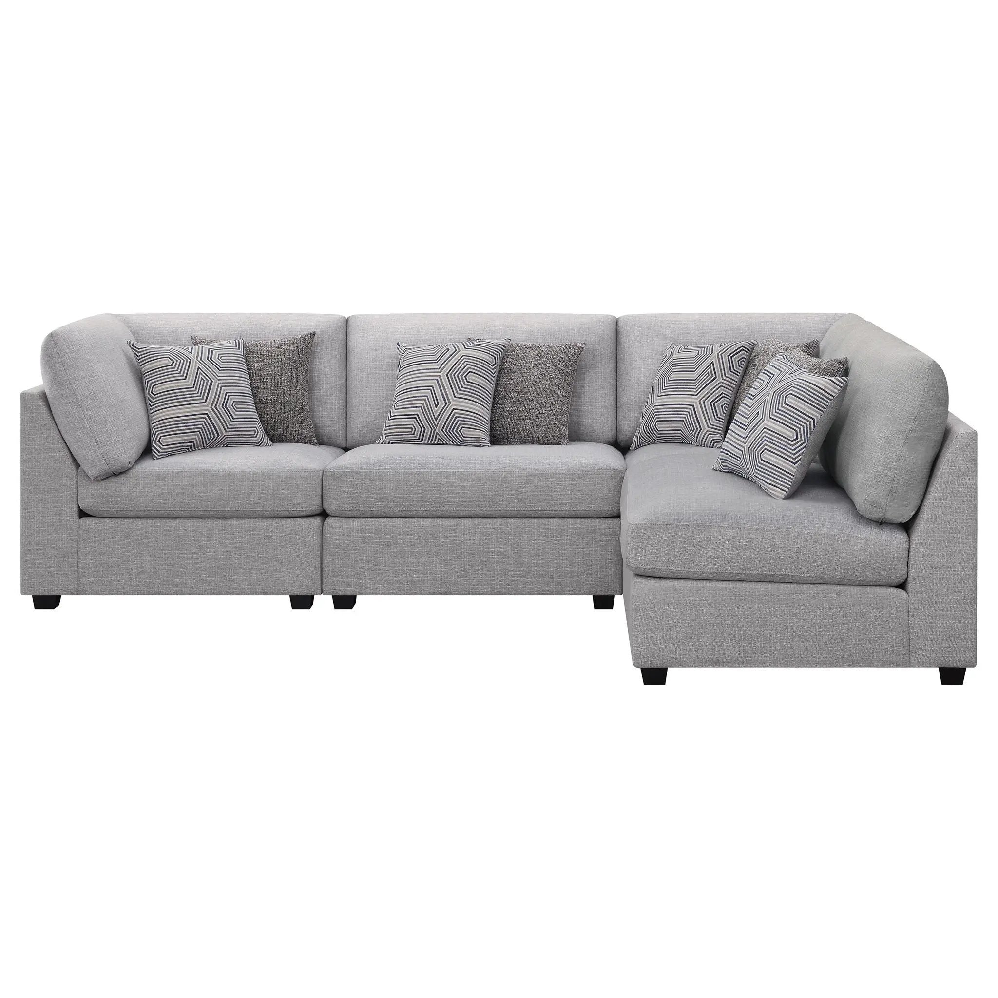 Cambria 4-piece Upholstered Modular Sectional Sofa Grey by Unique Piece Furniture