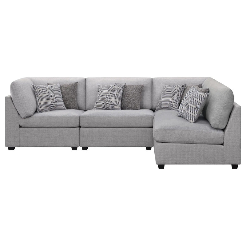 Cambria 4-piece Upholstered Modular Sectional Sofa Grey by Unique Piece Furniture