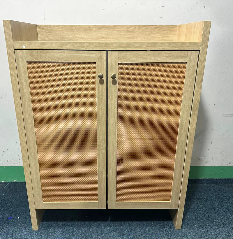 42.5" Tall Rattan Shoe Cabinet with Doors by HouseOfZazla