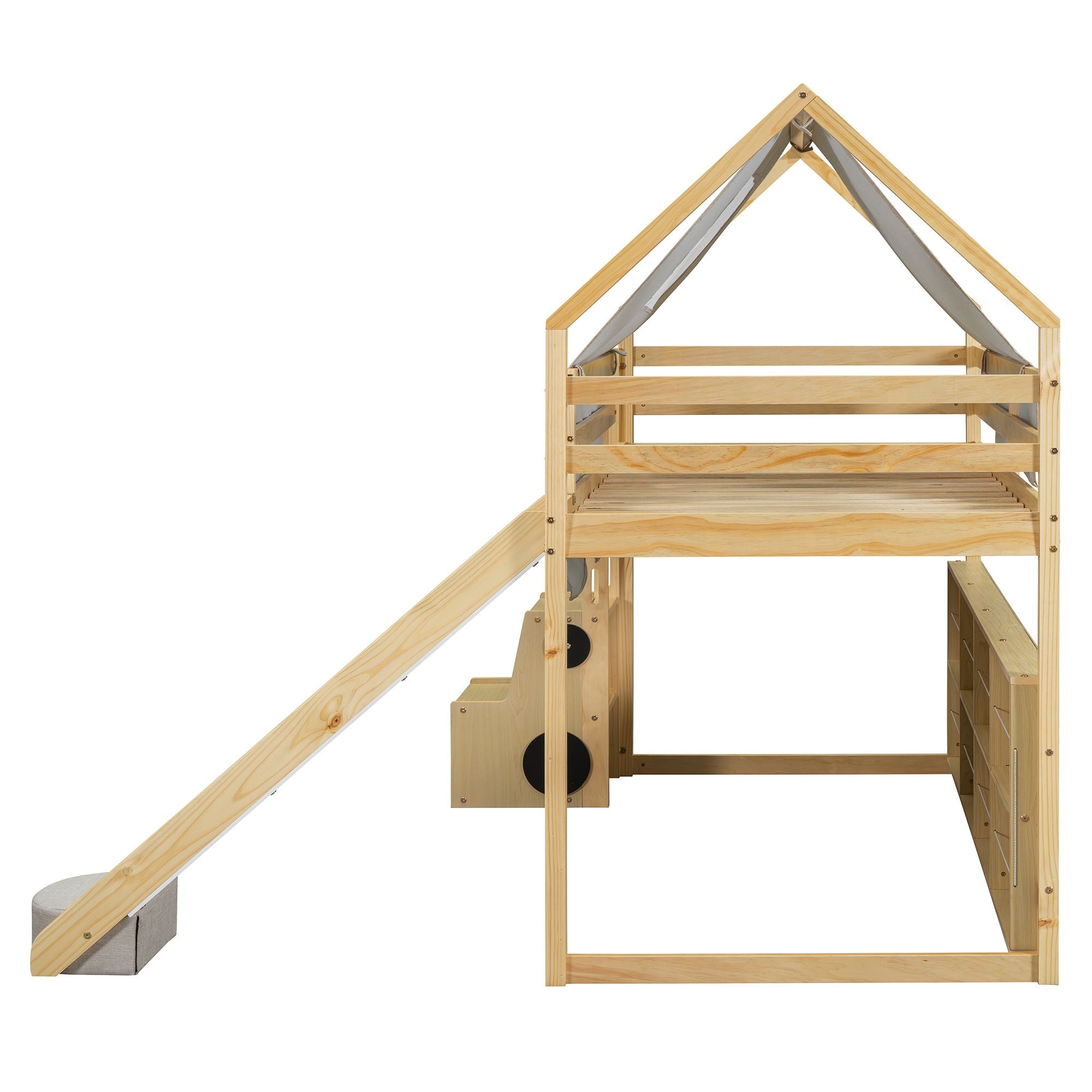 Loft Bed With House Shaped Frame And Tent by HouseOfZazla
