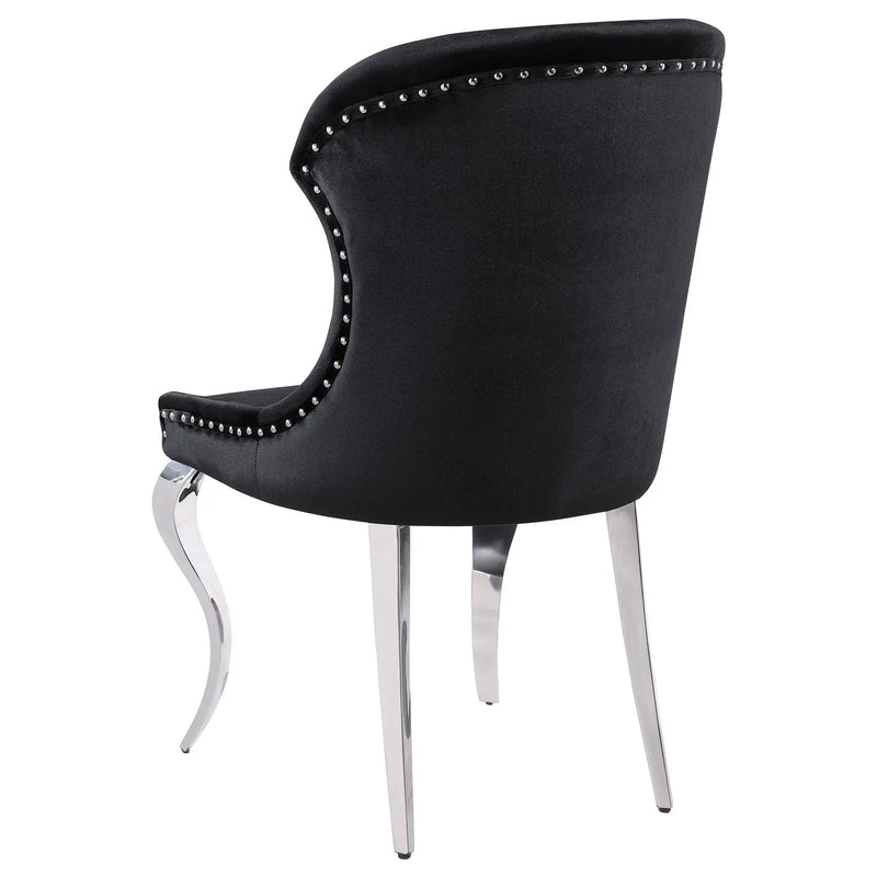Cheyanne Upholstered Dining Side Chair Black (Set of 2) by Unique Piece Furniture