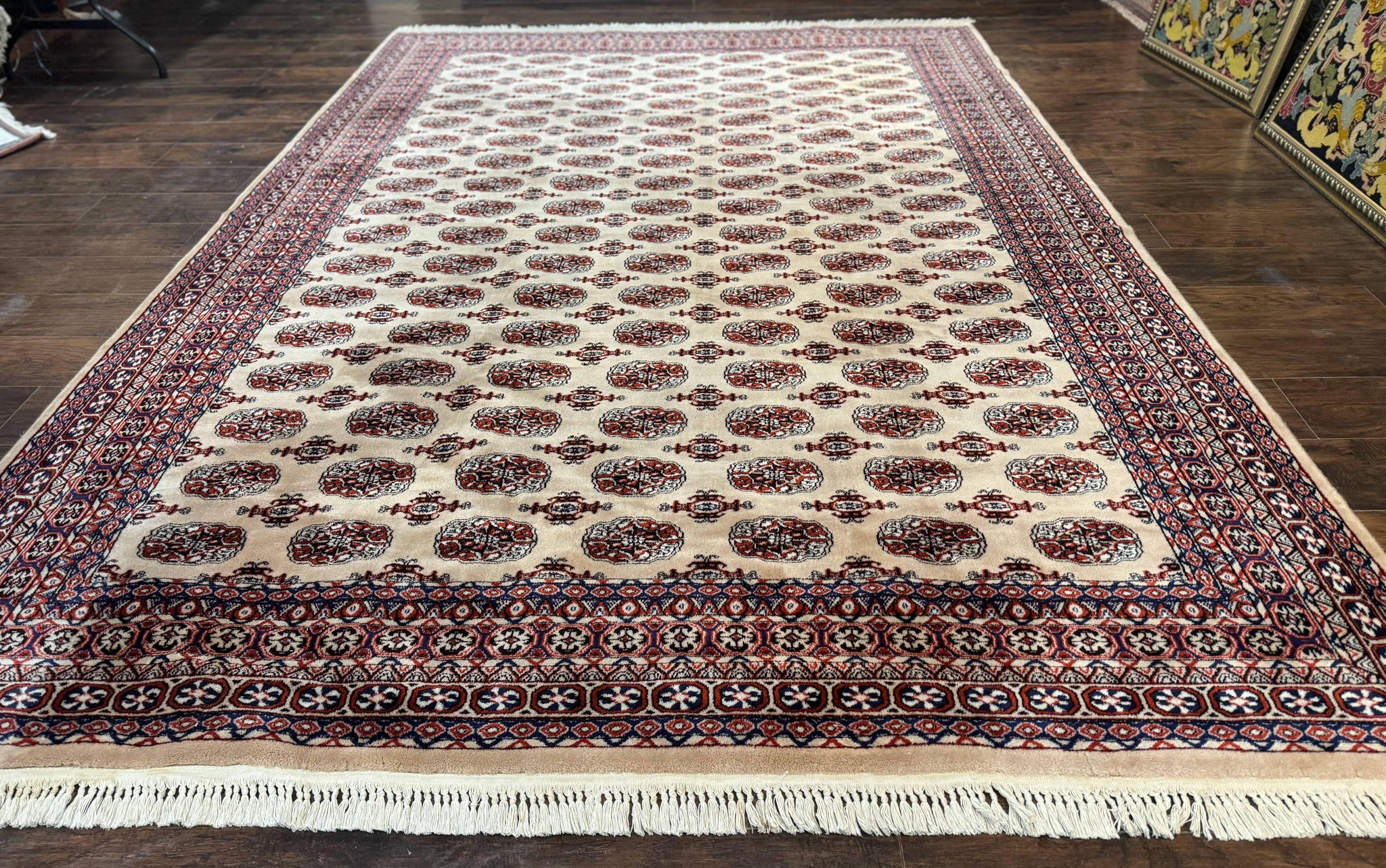 Karastan Rug 8.2 x 11.6 Beige Bokhara, Wool Pile, Vintage Discontinued Karastan Area Rug, Belgium Power Loomed Rug by Jewel Rugs
