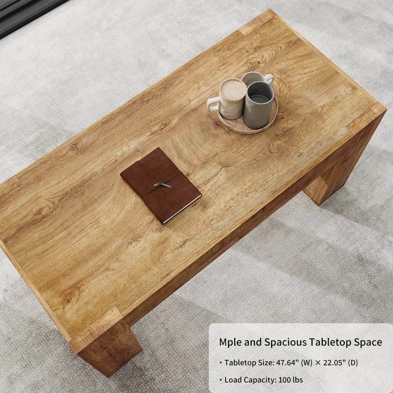 48" Farmhouse Coffee Table with Hidden Storage Drawer by HouseOfZazla