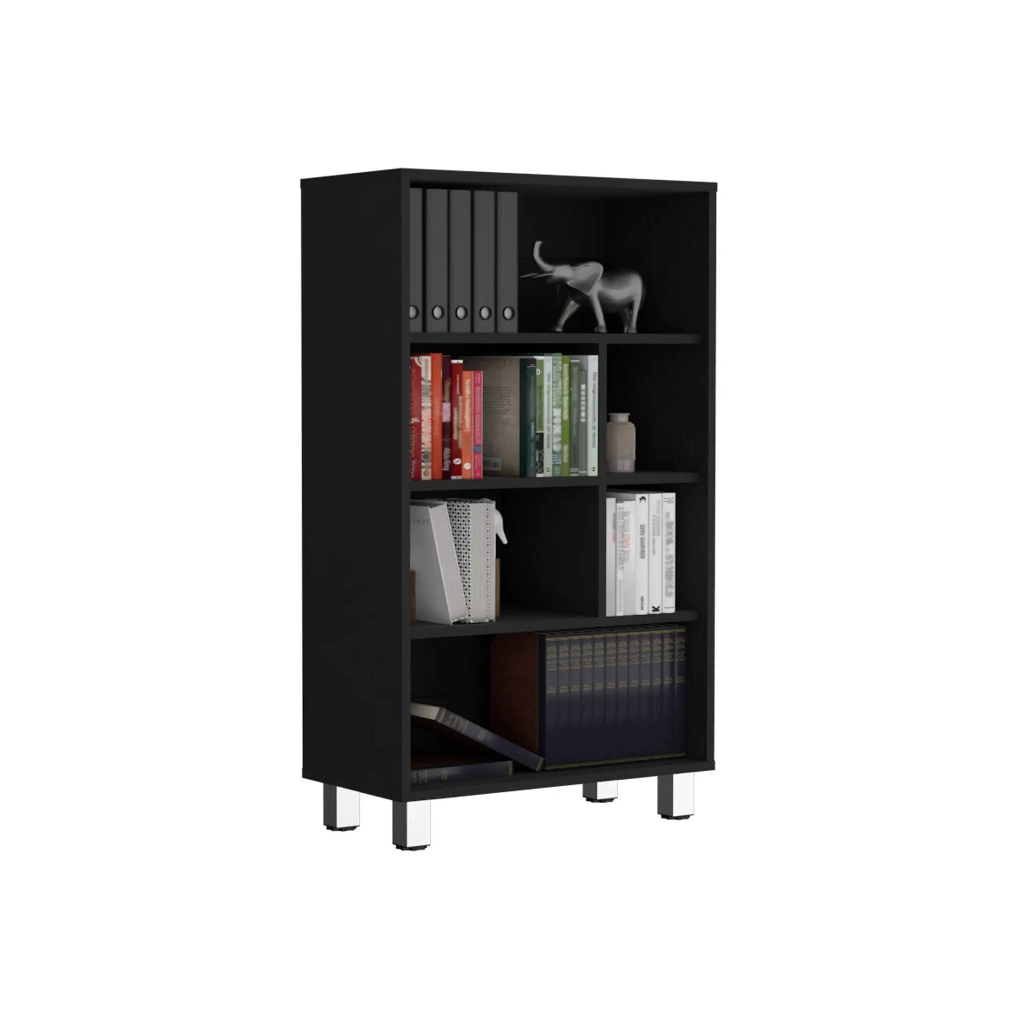Bookcase, 6 Shelves, 4 Legs - Black by HouseOfZazla