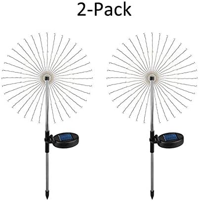 DIY Solar Garden Lights ETL Certified, 105 LED Solar DIY Flowers Fireworks Stars Lights Outdoor, RockyMars Waterproof Solar Powered Pathway Lights for Path Lawn Walkway Patio Yard Christmas, 2 Pack by GreenHaven Gardens