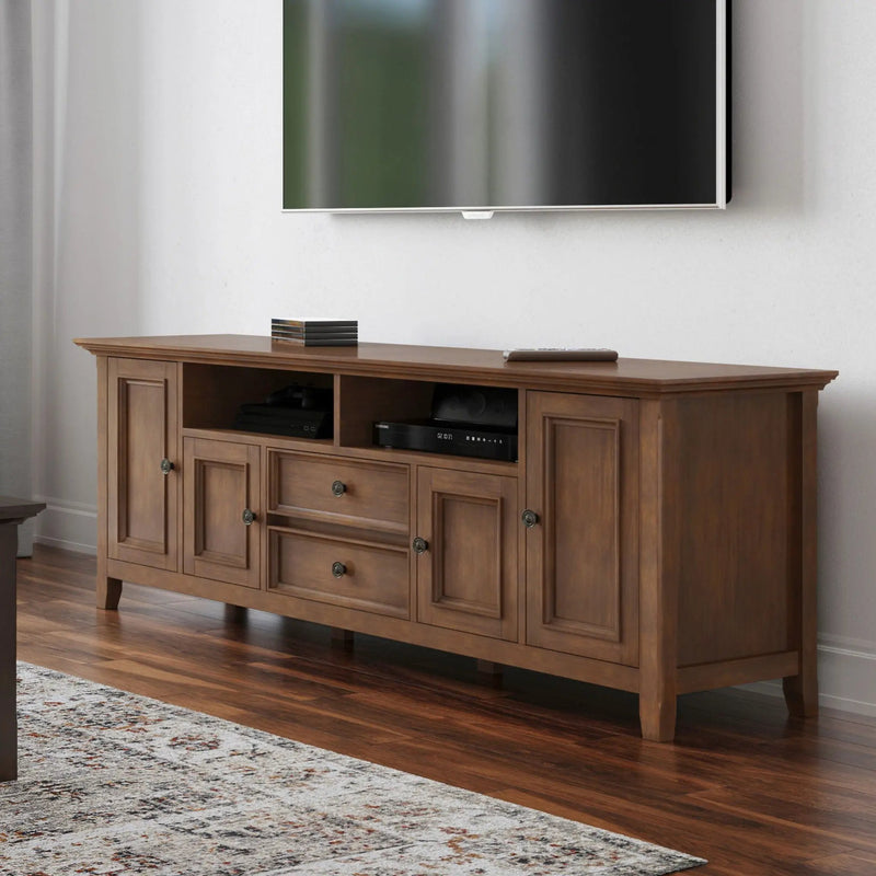 Amherst - Wide TV Media Stand - Rustic Natural Aged Brown by Unique Piece Furniture