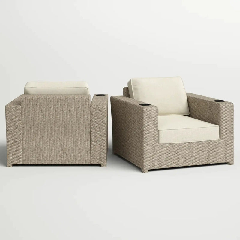 Outdoor Lounge Chairs With Cushions, Weather Resistant - Gray Mix by Unique Piece Furniture