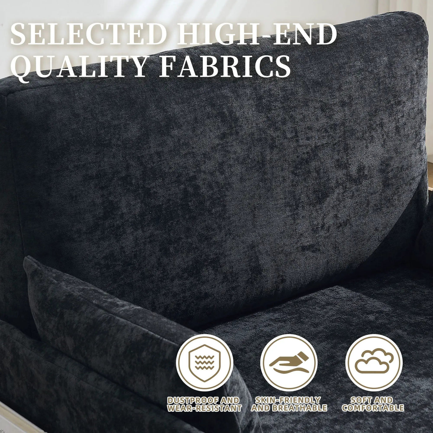 Mid Century Modern Foldable Sofa Bed, 3 In 1 Convertible Sleeper With 3 Pillows by HouseOfZazla