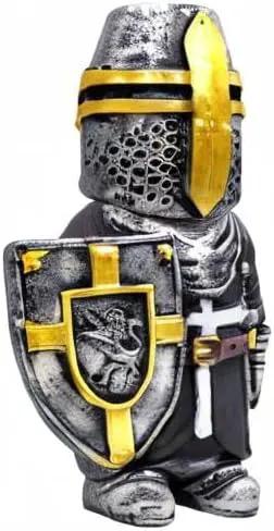 nezababy Knight Gnomes Guard Garden Statue Decoration Medieval Wee Crusader Battle Swordsman Fighting Outdoor Figurines Lawn Decor Resin (F) by GreenHaven Gardens