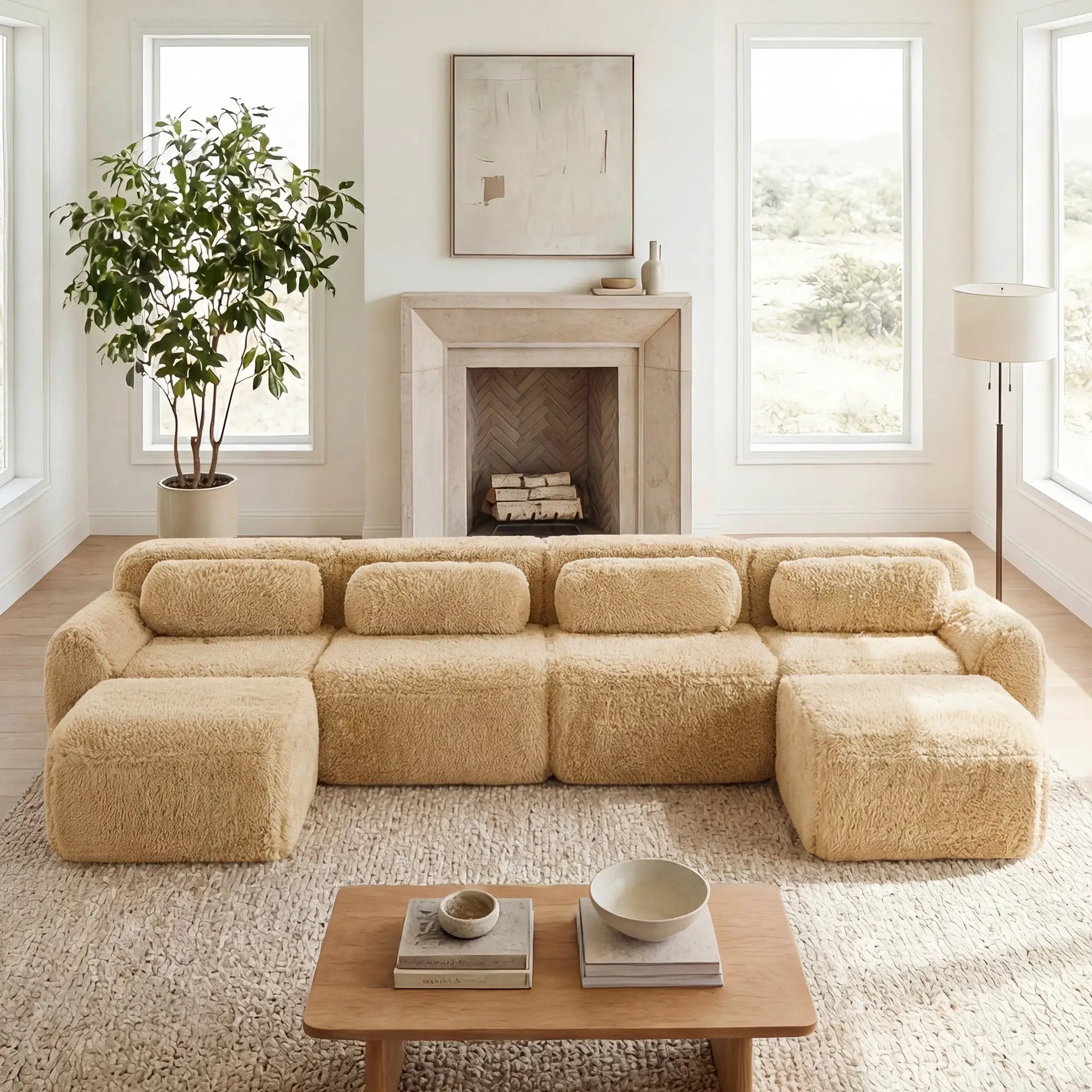 U-Shaped Boneless Sofa by HouseOfZazla