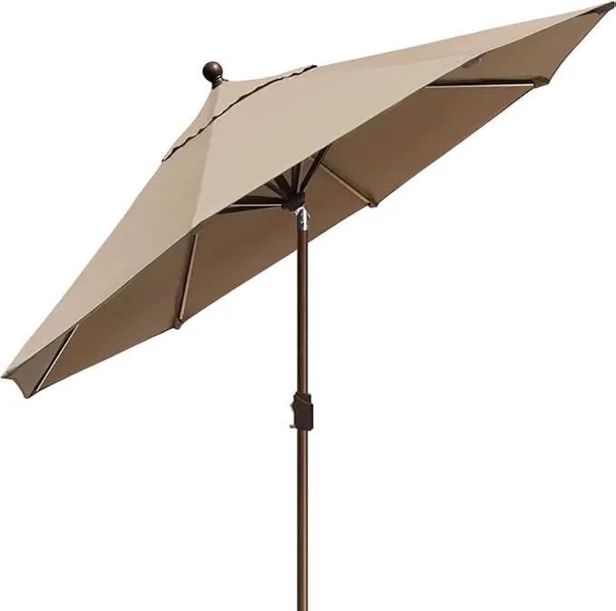 EliteShade USA 10-Year-Non-Fading 10Ft Market Umbrella Patio Umbrella Outdoor Table Umbrella with Ventilation, Heather Beige by GreenHaven Gardens