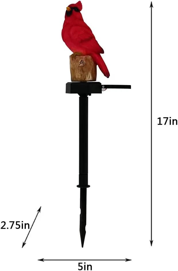 Cardinal Garden Decor Red Bird Figurine Memorial Solar Light Outdoor Stake Patio Yard Art Lawn Ornaments Porch Cute Christmas Decorations Outside Mom Grandma Women by GreenHaven Gardens