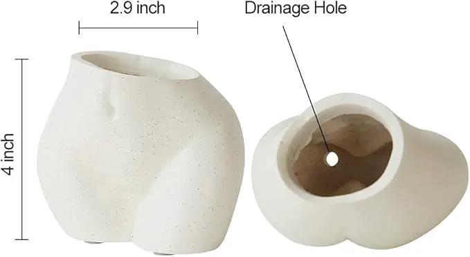 FROZZUR Mini Female Body Shaped Resin Planter, 5 in Diameter, with Drainage Holes, for Indoor or Outdoor Plants by GreenHaven Gardens