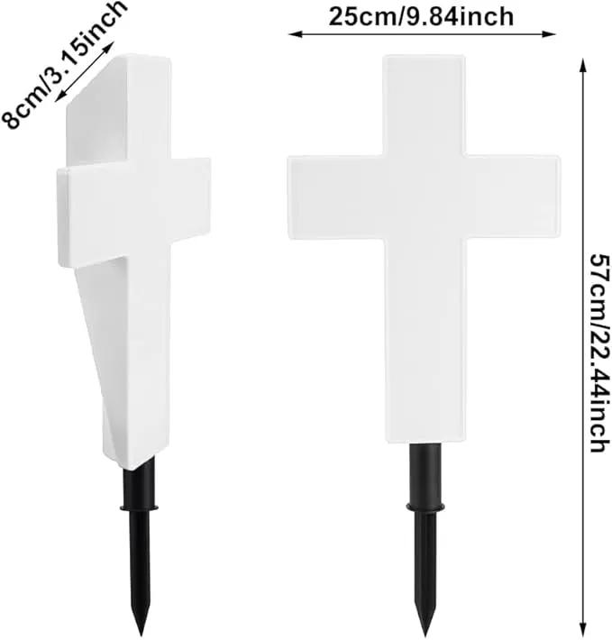 Solar Lighted Cross Grave Lighted Garden Cross Stake Decor LED Jesus Cross Light Decoration for Home Memorial Decoration,Outdoor Yard, Home, Patio by GreenHaven Gardens
