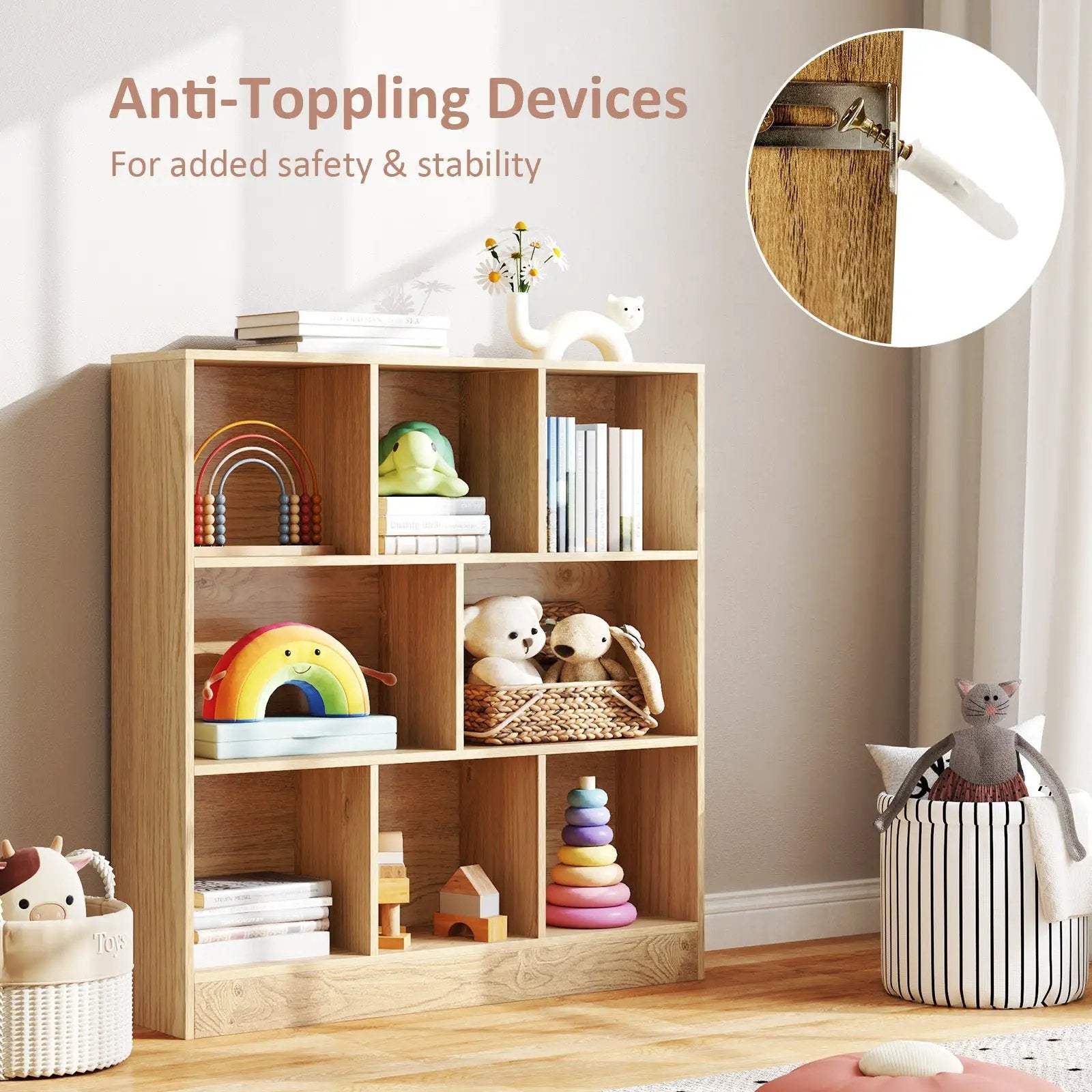 41 Inches 8-Cube Freestanding Bookcase for Kids by DirectDeals