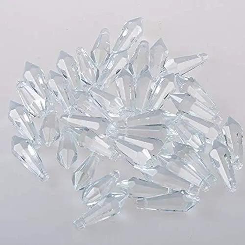 50pcs 38mm Chandelier Crystal Icicle Prisms Replacement Drops Lamp Candle Holders Curtain DIY Parts by GreenHaven Gardens