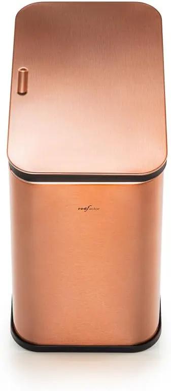 RedFactor Stainless Steel Hanging Trash Can with Lid and Inner Bucket – Slim 1.3 Gallon Odor-Free Compost Bin for Kitchen Cabinet, Countertop, Under Sink, or Bathroom (Copper) by GreenHaven Gardens