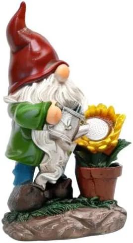 TERESA'S COLLECTIONS Sunflower Garden Gnomes Decorations for Yard with Solar Lights, Cute Resin Garden Sculptures & Statues for Outdoor Patio Lawn Ornaments,Ideal Gifts for Mom Women and Man, 11.4" by GreenHaven Gardens
