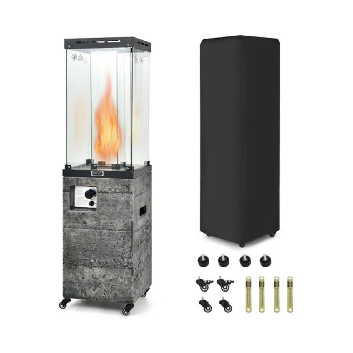 41K BTU Outdoor Propane Gas Patio Heater W/ Lockable Wheels (SAK98052) by SAKSBY WHOLESALE