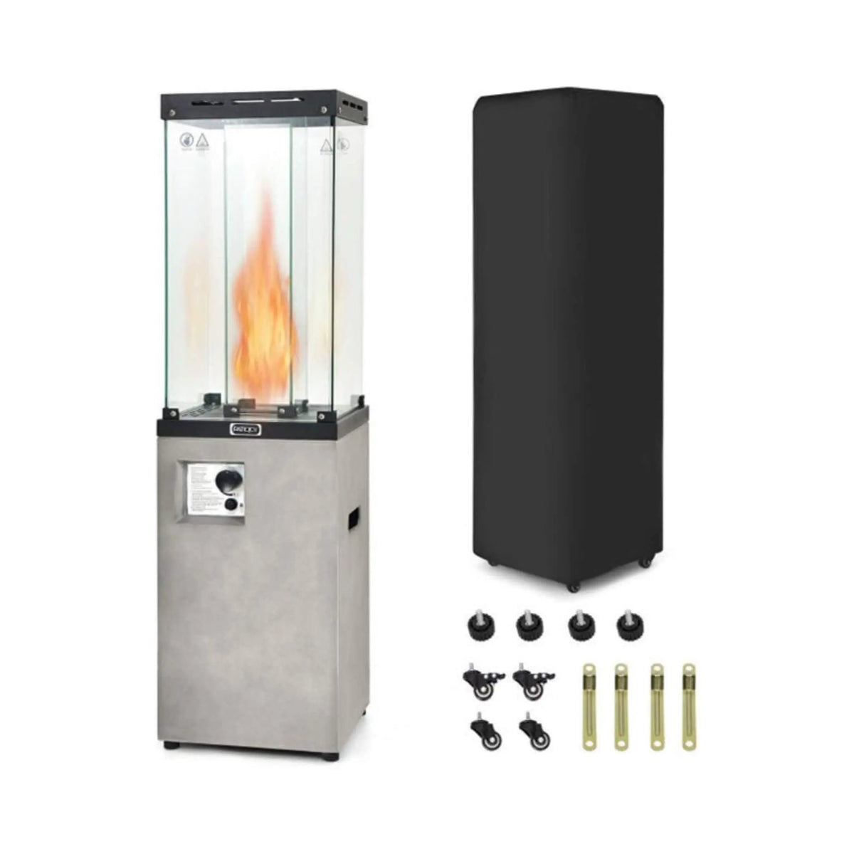 41K BTU Outdoor Propane Gas Patio Heater W/ Lockable Wheels (SAK98052) by SAKSBY WHOLESALE