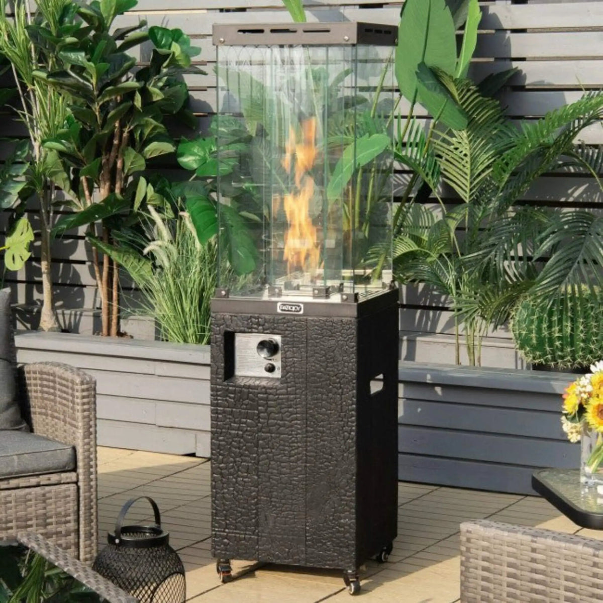 41K BTU Outdoor Propane Gas Patio Heater W/ Lockable Wheels (SAK98052) by SAKSBY WHOLESALE