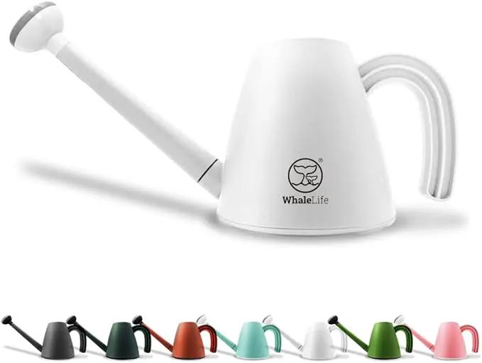WhaleLife Indoor Watering Can for House Bonsai Plants (2.0L, White) by GreenHaven Gardens