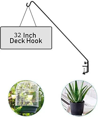 Ashman Deck Hook 32-Inch (2 Pack), Double Forged Solid Metal Single Piece Rod, Ideal for Bird Feeders, Plant Hangers, Coconut Shell Hanging Baskets, and Lanterns. by GreenHaven Gardens