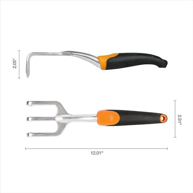 Fiskars Ergo Cultivator for Digging, Aerating Soil, and Weeding, Heavy Duty Garden Tool with Hanging Hole by GreenHaven Gardens