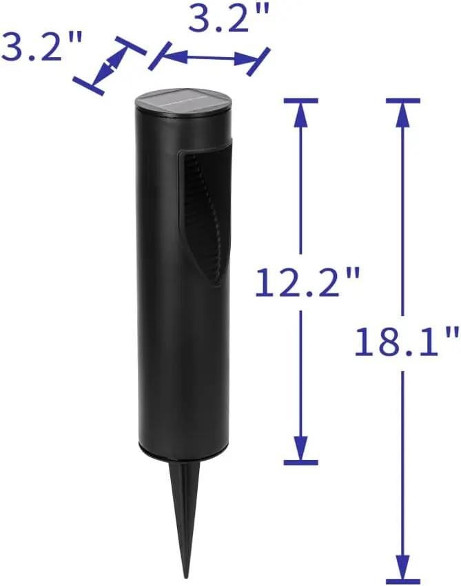 Techko Outdoor Solar Cylinder Bollard Path Lights, Modern Design, Waterproof IP65, Garden Lights for Landscape, Yard, Walkway, Pathway, Matte Black