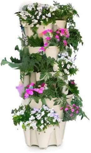 Greenstalk Patented Large 5 Tier Vertical Garden Planter with Patented Internal Watering System Great for Growing a Variety of Strawberries, Vegetables, Herbs, & Flowers (Stunning Stone) by GreenHaven Gardens