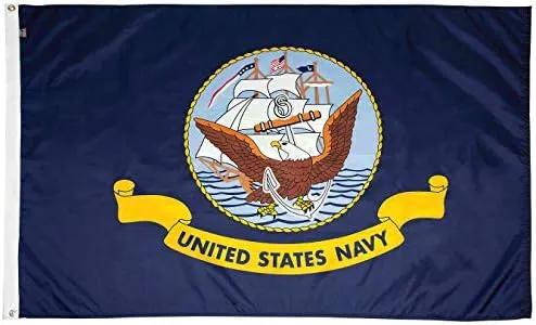 FlagSource U.S. Navy Nylon Military Flag, Made in The USA, 2x3' by GreenHaven Gardens
