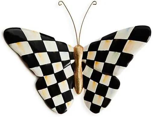 MACKENZIE-CHILDS Pot Climber, Decorative Flowerpot Hanger, Indoor and Outdoor Planter Hanging Decor, Courtly Check Butterfly by GreenHaven Gardens