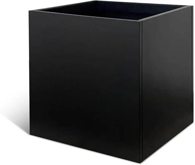 Galvanized Steel Black Planter Box Square 27.6 in Metal Large Planter Box Outdoor Indoor Huge Cube Heavy Duty Flower Pot Modern Commercial Residential for Patio, Deck, Yard, Garden by GreenHaven Gardens