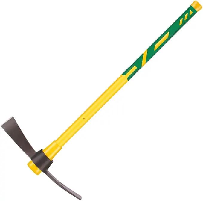 Cutter Mattock, 36" Heavy Duty Pick Axe with Forged Heat Treated Steel Blades Hoe for Weeding, Prying and Chopping, Digging Tool with Fiberglass Handle (36.3inch, Yellow) by GreenHaven Gardens