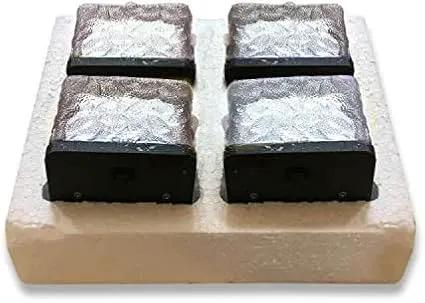Solar Glass Brick Light - Crystal Brick Stone - Garden Solar Ice Cube Charming Glass Brick Lights Colour Change LED Garden Courtyard Pathway Patio Pool Outdoor Decoration Christmas(RGB 4PCS) by GreenHaven Gardens