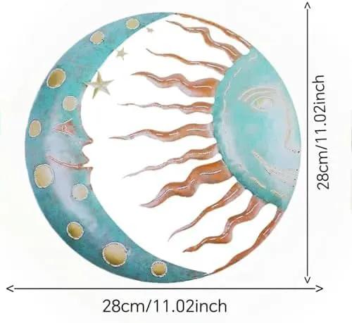 Jannity Metal Sun Wall Decor,11.02 Inches Large Metal Wall Art with Sun Moon Stars Retro Moon Sun Wall Decoration Hanging for Indoor Outdoor Patio Yard Home Garden by GreenHaven Gardens